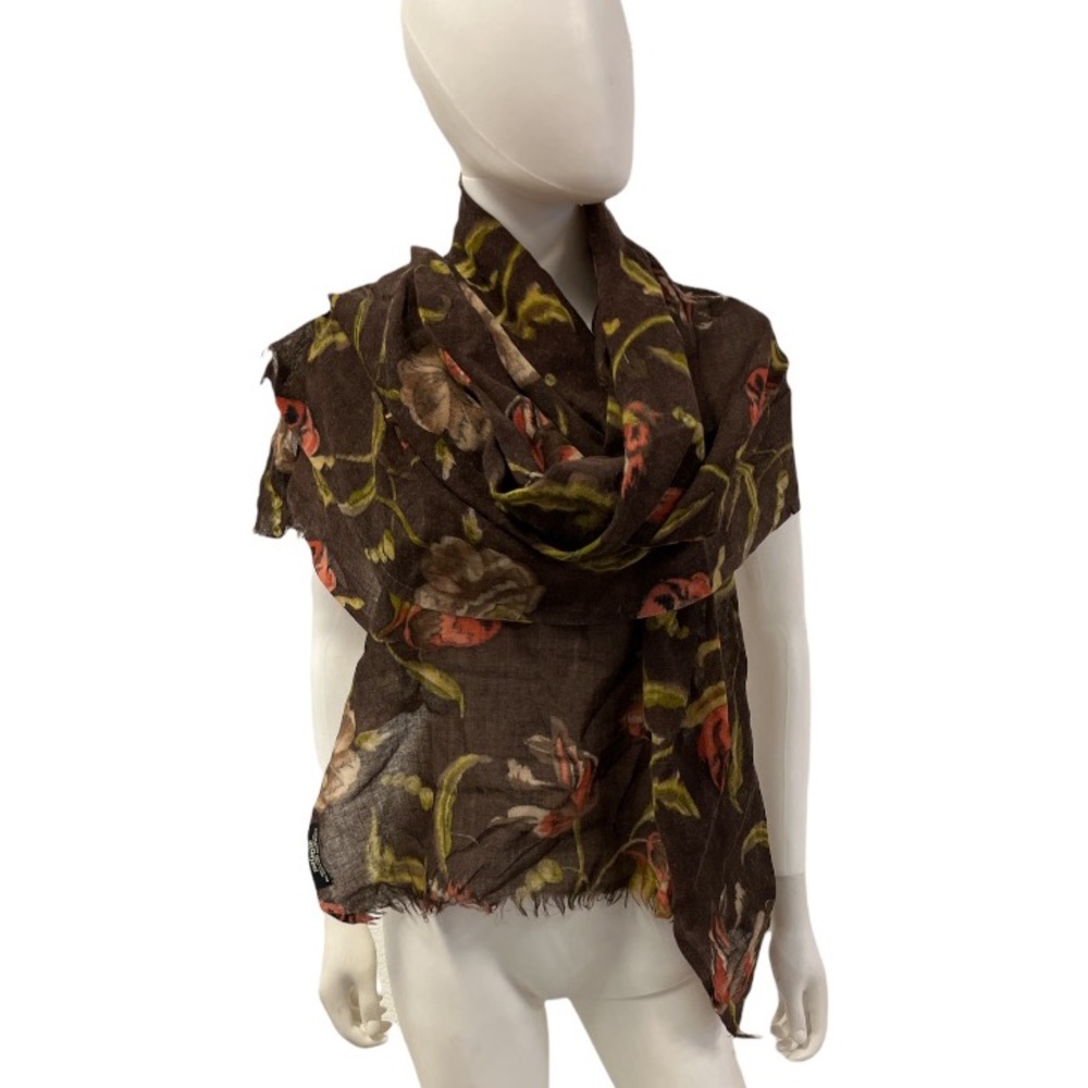 Vintage 100% Wool Brown Rectangular Lightweight F… - image 4